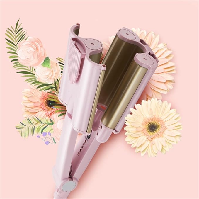 32mm Curling Iron Ceramic Curling Wand for Short Long Hair Triple Barrel Hair Curler Fast Heating 3 Barrel Hair Crimper Tool Dual Voltage