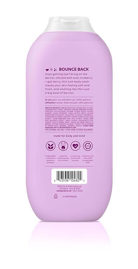 Method Body Wash Berry Balance 18 Ounces (Pack of 3)