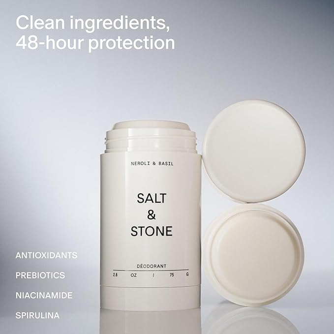 Salt &amp Stone Signature Scent Duo Set | 48 Hour Aluminum-Free Deodorant &amp Hydrating Body Mist | Skincare-Infused Deodorant &amp Body Spray | Neroli &amp Basil