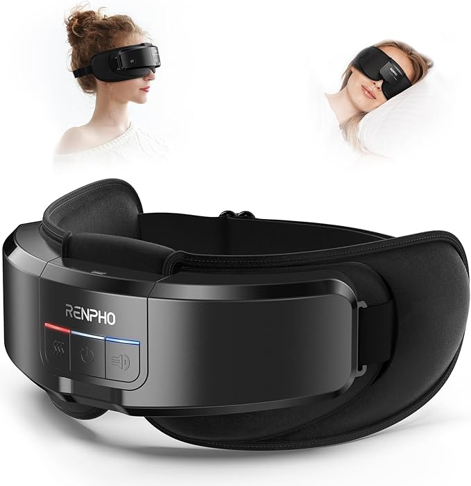 RENPHO Eyeris Shift Eye Massager for Migraines Heated Eye Massager &amp Sleep Mask for Relaxation Birthday Gifts for Women/Men/Mom/Dad Music Temple Fack Mask Massager Improve Sleep
