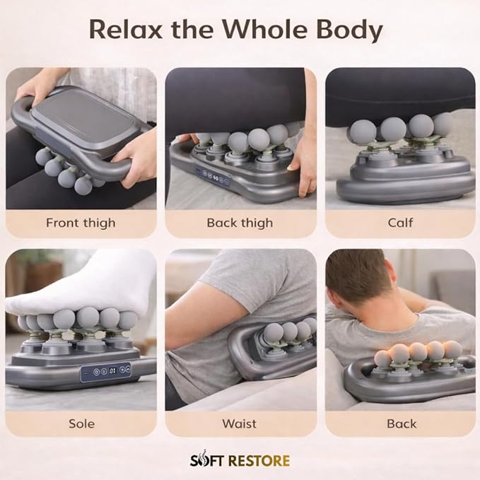 Massage Gun 16 Head Rechargeable Deep Muscle Percussion Massager 2600mAh Battery Ultra Quiet Full Body Pain Relief Therapy