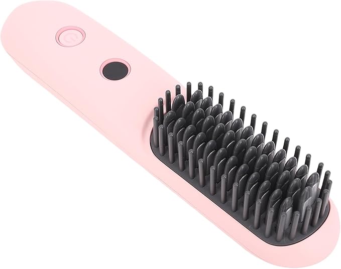 Negative Ionic Hair Straightener Brush Cordless Straightening Comb with 6400mAH Battery and Fast Charging for Dry Thick Curly Coarse Hair