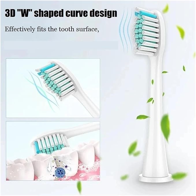 Replacement Toothbrush Heads Compatible for Phili Sonic Care Electric Handles(16pcs White)