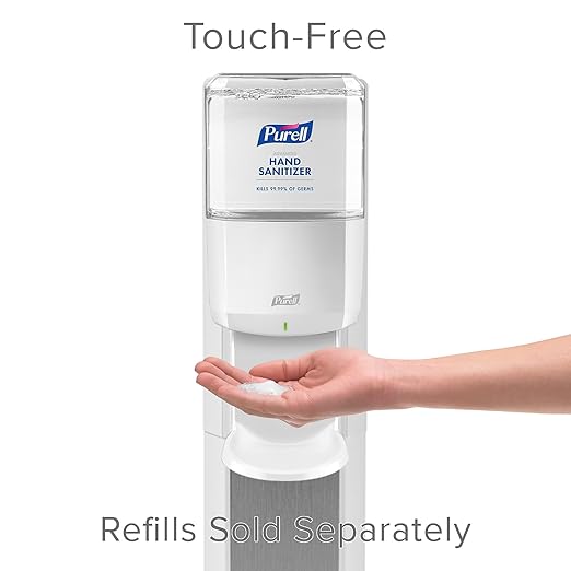 PURELL MESSENGER Floor Stand with ES8 Automatic Dispenser White (Pack of 1) - 7308-DS-SLV