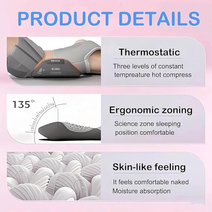 Triple Fusion Back Massager 3-in-1 Back Massager with Traction Lifting Electric Fusion Massager with Lifting and Vibration Massage and Heat Compress Against Pain (Grey)