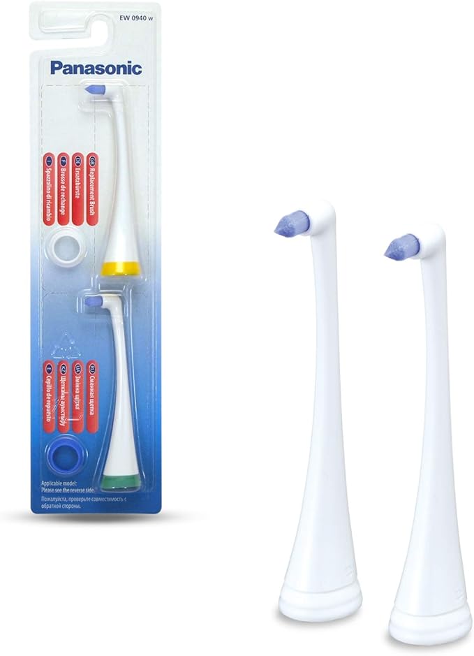 Panasonic EW0940 Replacement Toothbrush Heads Pack of 2 Suitable for All Panasonic Sonic Toothbrushes