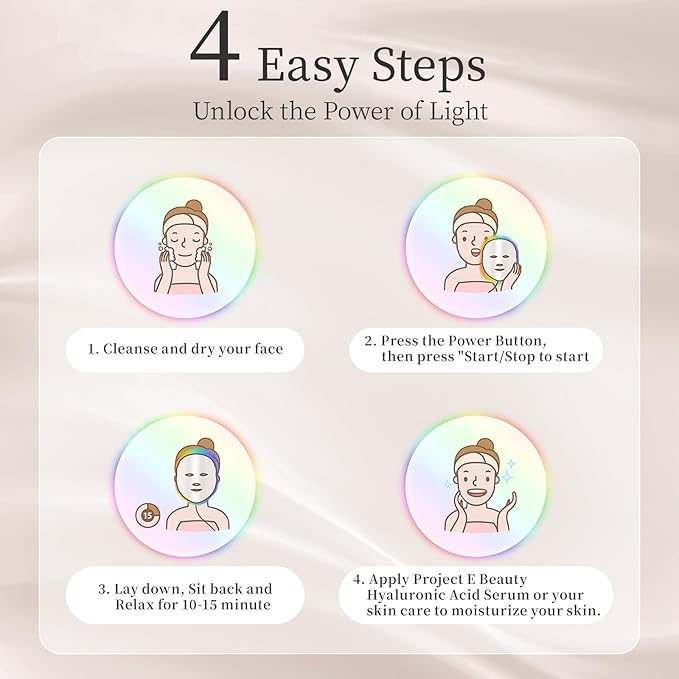 LED Face Mask Light Therapy Red Light Therapy Mask with 7 Colors 850nm Infrared &amp Red Light Therapy for Face Portable Anti-Aging Skin Rejuvenation Tool with Timer for Home Use