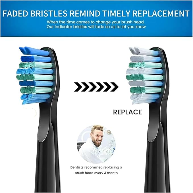 Replacement Toothbrush Heads Compatible for FW-507/508/551/515/917/959/2011FW-D1/D3/D7/D8 Electric(3 White Care(Soft))