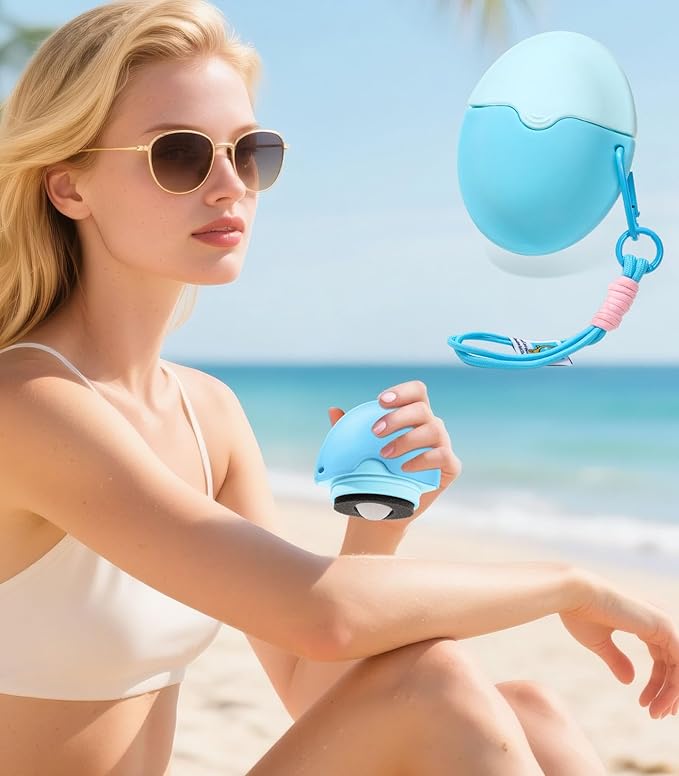 Sunscreen Applicator - Refillable Roll on Sponge Sunscreen Suncream &amp Lotion ApplicatorProof Sun Lotion Brush - 1.85 Oz Travel Size - Summer Beach Essentials -Baby &amp Toddler Friendly