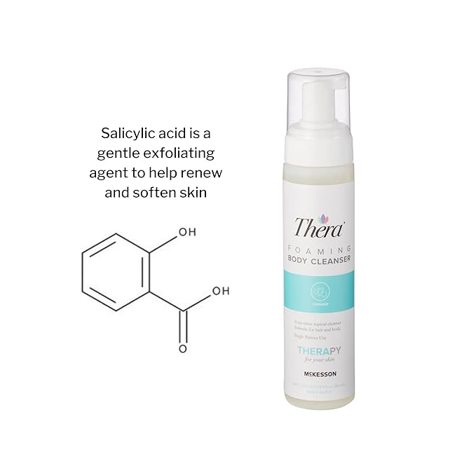 Thera Foaming Body and Hair Cleanser Rinse-Free Exfoliating Foam 9 oz 12 Count