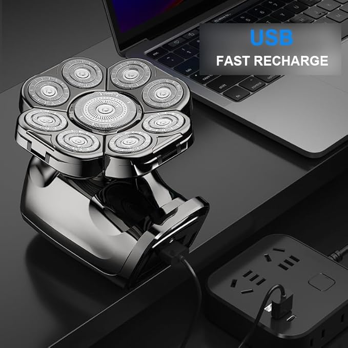 Head Shavers for Bald Men 9D Shaver for Bald Men 6-in-1 with Nose/Body Trimmer Floating Head Electric Shaver Wet/Dry LED Display Mens Grooming Kit