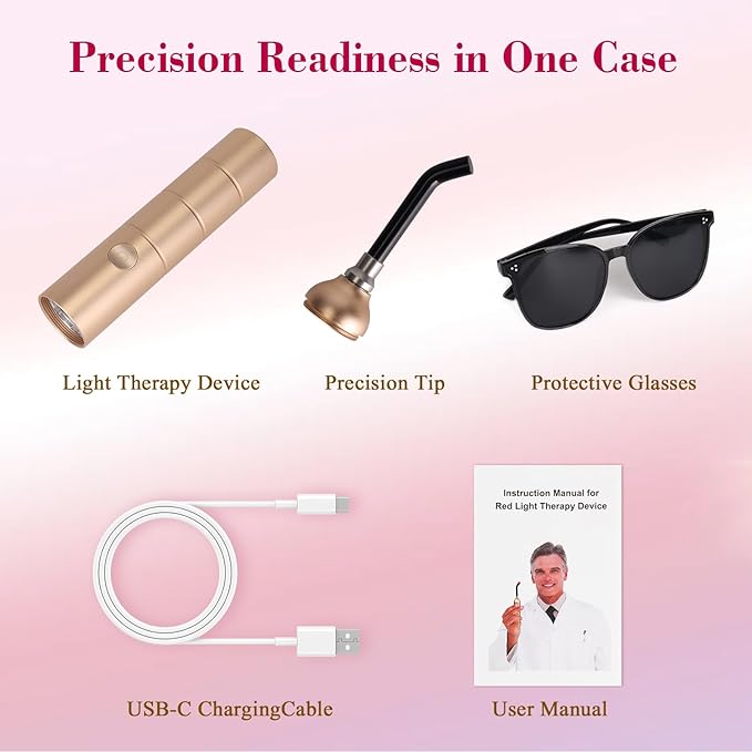 Handheld Red Light Therapy for Skin Appearance for Muscle Relaxation Joint Comfort and Wellness for Knee Portable 660nm 810nm 850nm 940nm Infrared Light with Dual Modes and Detachable Tip