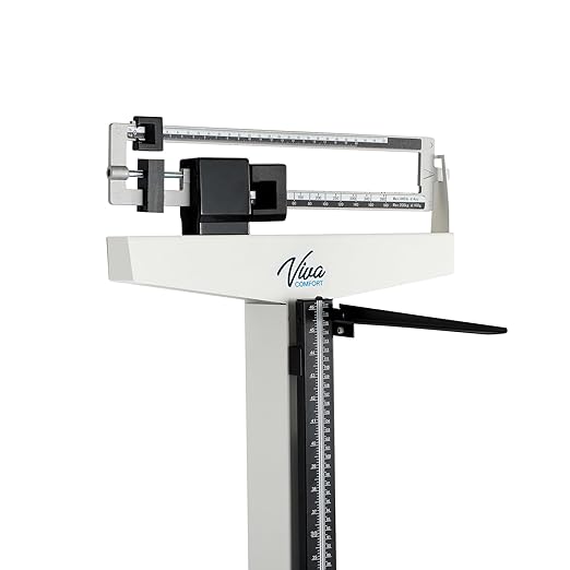 Medical Office Beam Scale Analog Medical Grade Height and Weight Scale Mechanical Bathroom and Gym Scale Weight Capacity 440 lbs