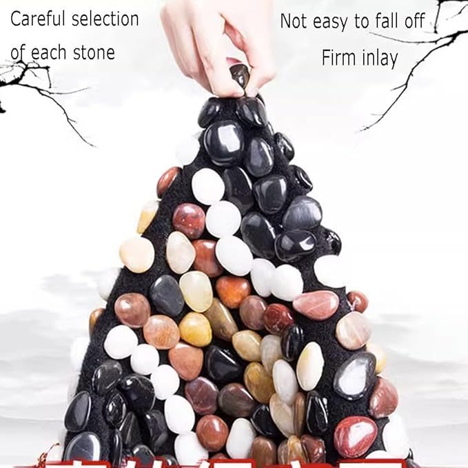 GRRICEPL Pebble Foot Massage Cushion Floor Cushion Natural Jade Stone Road Shiatsu Board Household Pedicure Walking Blanket (Color : Multi-Colored Size : 40x150cm-F)