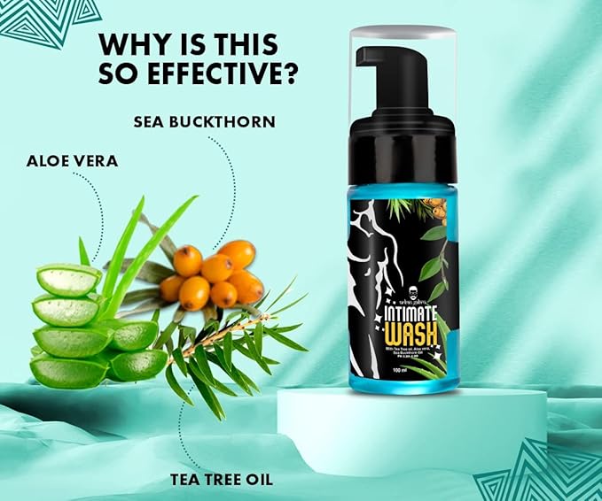 urbangabru Intimate Wash for Men | Hygiene of Private Parts with Tea Tree Oil AloeVera &amp Sea Buckthorn Oil (3.38 Fl Oz)