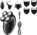 Head Shavers for Bald Men 4 in 1 Electric Shaver Beard Trimmer Razor Nose Trimmer Grooming Kit Waterproof Rechargeable Shaving Machine for Men