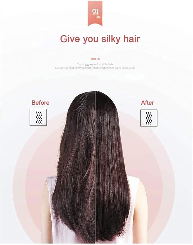 Hair Straightener BrushCeramic Hair Straightening Brush Anti-Scald &amp Auto-Off-for Salon at Home