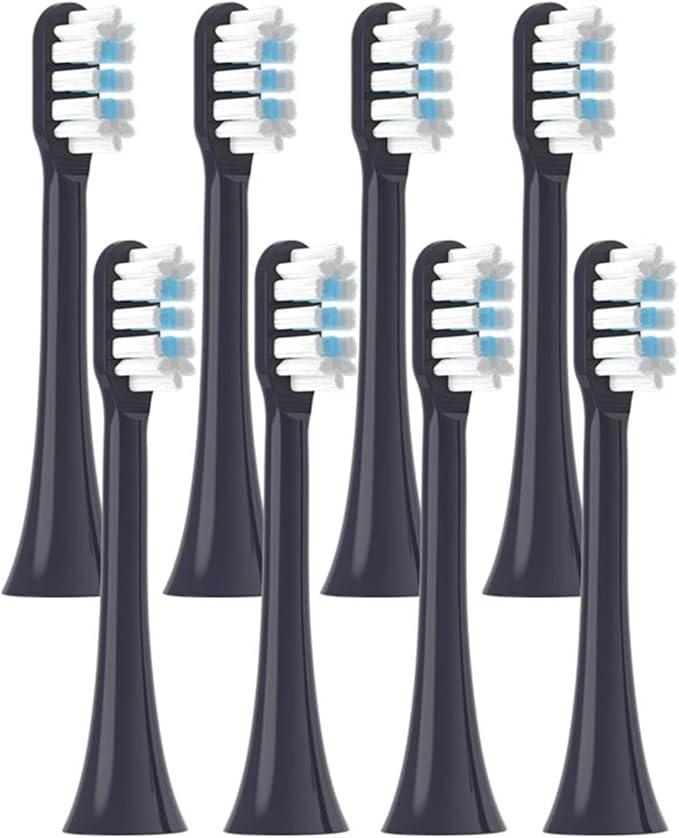 Replacement Toothbrush HeadsCompatible for Mijia T301/T302/T501C Sonic Electric Soft Bristle Nozzles(8 pcs Purple)