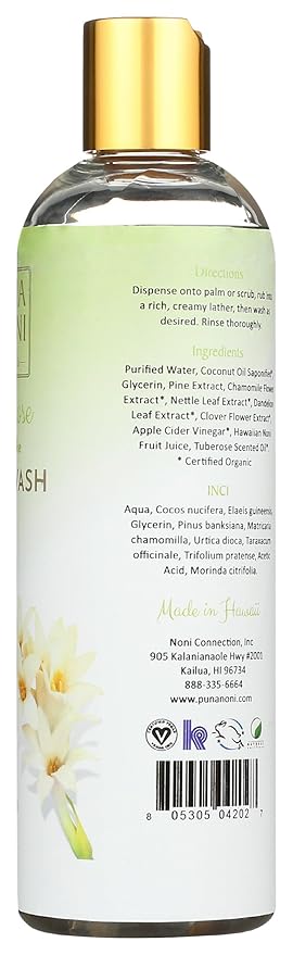 Puna Noni Tuberose Body Wash 12 Fz