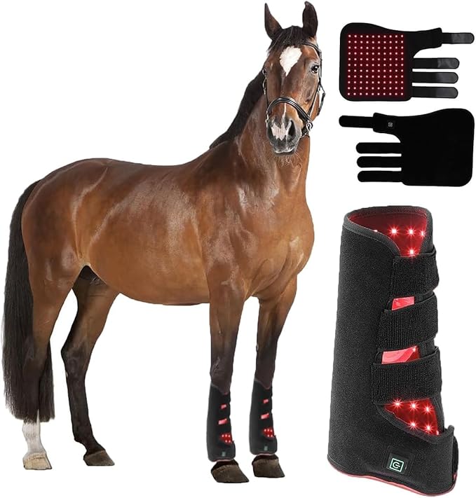 Horses Red &amp Infrared Light Therapy Device Wearable Red Light Therapy Belts Portable Therapy Deep Light for Horse Head Buttocks Abdomen Back Front Legs and Hind Legs Muscle Recovery. ﻿(1pcs