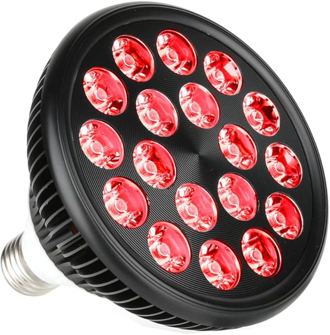 Red Therapy Light lamp 54 W 18 LED with Light Socket Dual Chips Red 660 and Near Infrared 850nm Bulbs