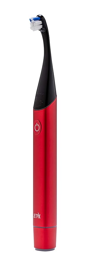 Jetpik JP300 Modern Sonic Rechargeable Toothbrush for Adults - 5 Brushing modes Premium Aluminum Body Waterproof USB induction charging Portable Travel Case Included RED color