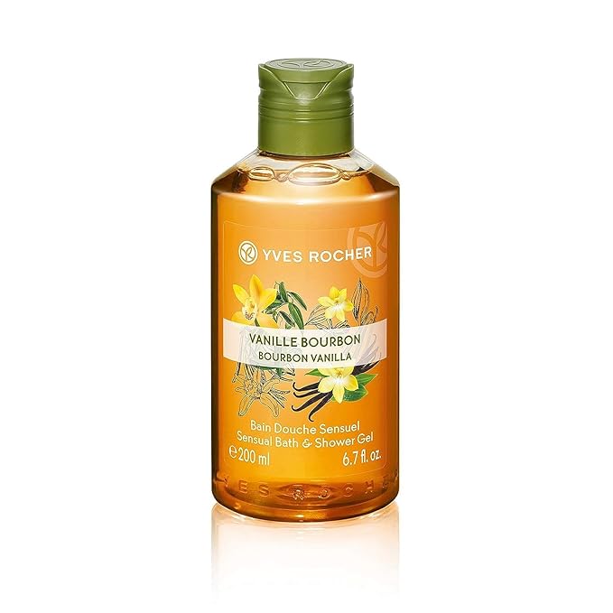 Yves Rocher Les Plaisirs Nature Sensual Bath &amp Shower Gel Bourbon Vanilla - 200 ml./6.7 fl.oz.