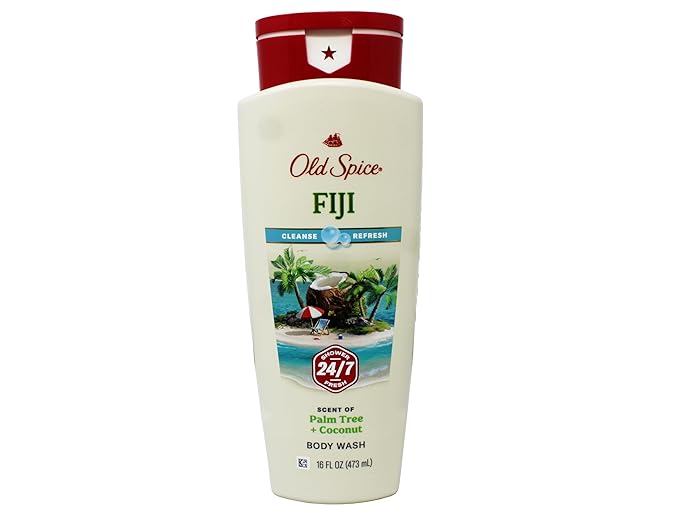 Old Spice Body Wash Fiji Scent of Palm Tree + Coconut Cleanse &amp Refresh 16 FL OZ - 7 Pack