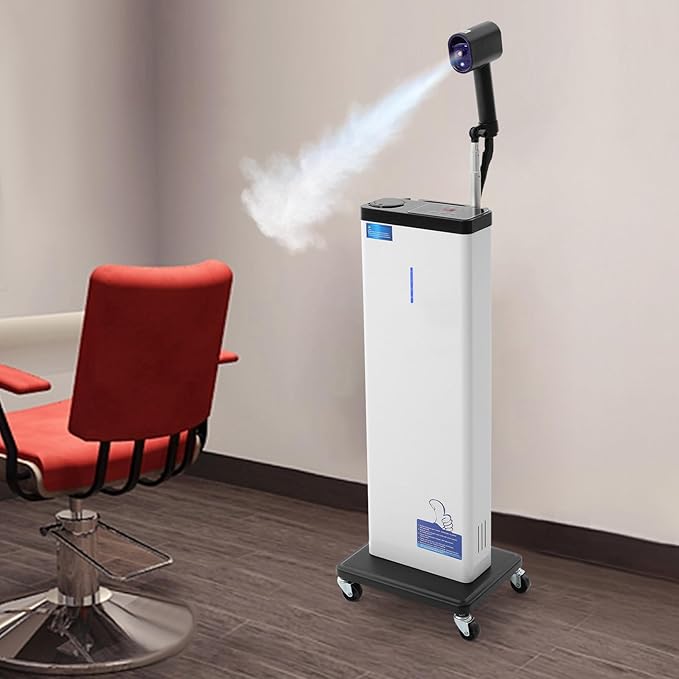 Hair Steamer Nano Hair Steamer 800ML Professional Micro Mist Salon Hair Processor Professional Hair Color Processor for Beauty Salon. (White)