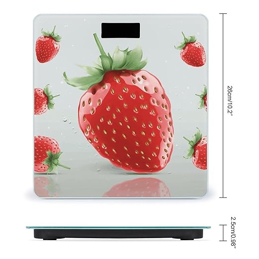 Lovely Strawberry Scale for Body Weight Smart Scales Digital Bathroom Scale High Precision Weighing Scales with Large Display Weighing Machine for People