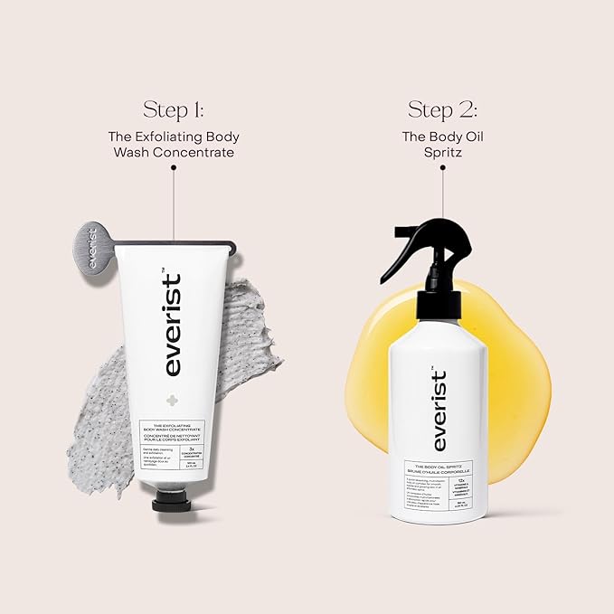 Everist Exfoliating Body Wash Concentrate – Waterless Cream Cleanser with Aloe Vera Glycerin &amp Natural Buffers – Gentle Daily Exfoliation Skin Barrier Protective Vegan Plant‑Based - 3.4 fl oz