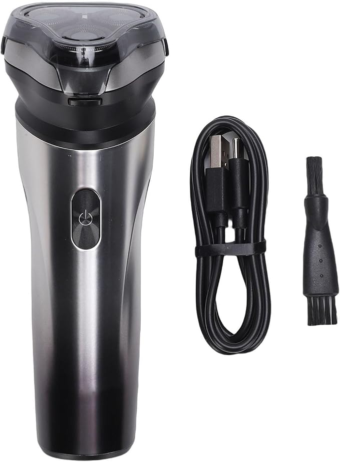 Electric Beard Trimmer Cordless Groomer with USB Rechargeable Lithium Ion Battery Interchangeable Heads for Men's Grooming