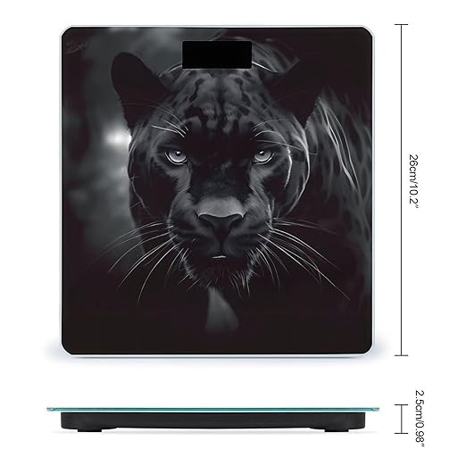 Digital Bathroom Scale for Body Weight Scale with Bright LCD Display High Accuracy Step-On Technology Auto On/Off Animal Panther Digital Scales 400 Lbs /180kg