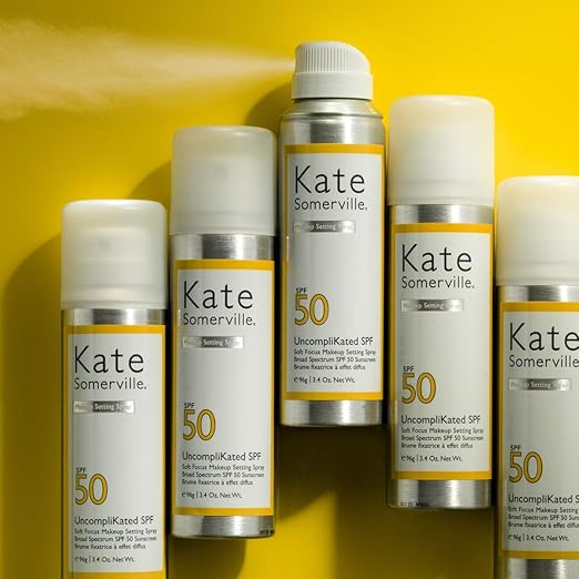 Kate Somerville UncompliKated SPF – SPF 50 Face Sunscreen and Soft Focus Makeup Setting Spray Daily Use Sun Protection with Matte Finish 3.4 Fl Oz