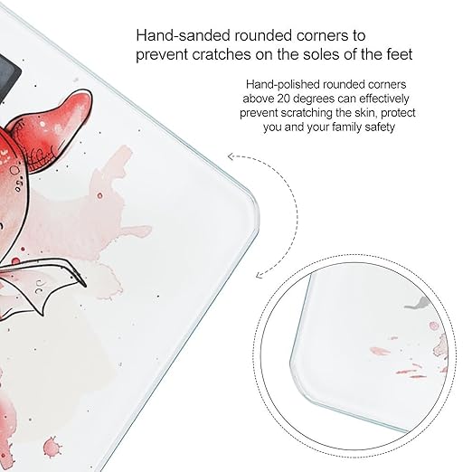Digital Bathroom Scale for Body Weight Scale with Bright LCD Display High Accuracy Step-On Technology Auto On/Off Ink Style Dragon Digital Scales 400 Lbs /180kg