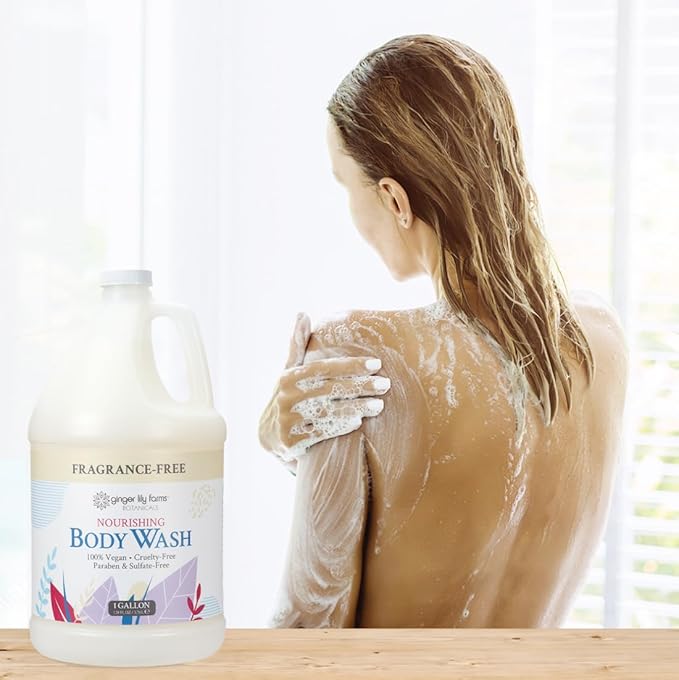 Ginger Lily Farms Botanicals Nourishing Body Wash 100% Vegan &amp Cruelty-Free Fragrance Free 1 Gallon (128 fl oz) Refill