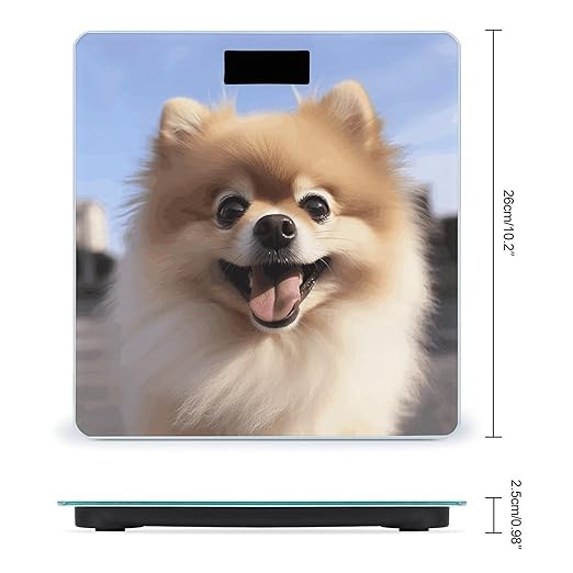 Happy Pomeranian Scale for Body Weight High Precision Digital Weight Scales with LCD Display Anti-Slip Sturdy Slim Tempered Glass Bathroom Scale for Home Use