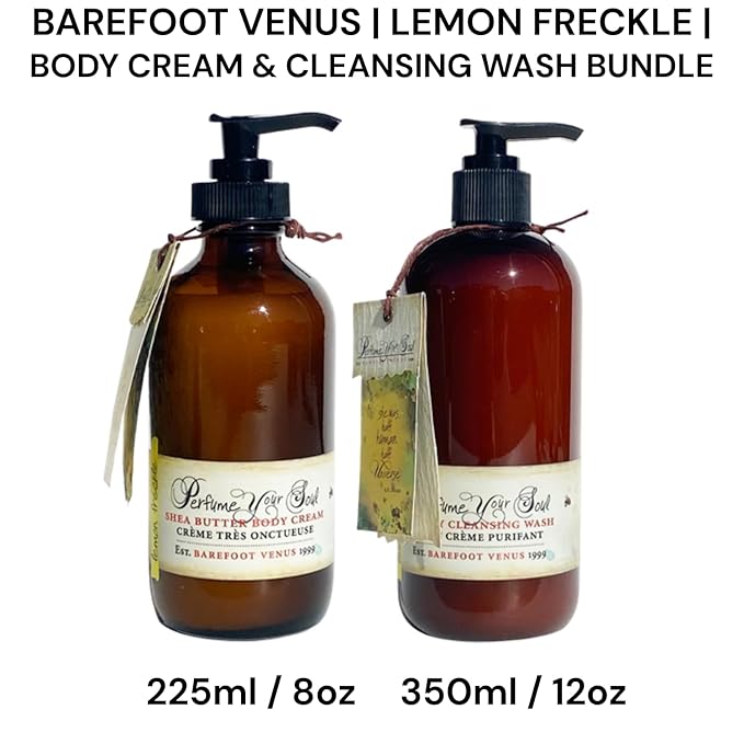 Barefoot Venus Creamy Cleansing Wash and Body Cream Bundle (Lemon Freckl)