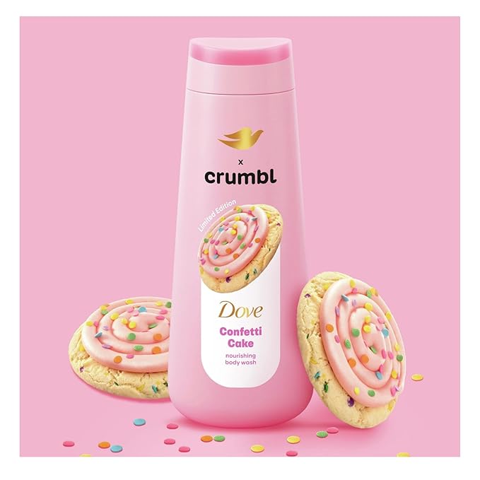 Dove Moisturizing Body Wash &amp Scrub | Confetti Cake Scent | 20oz Wash + 15oz Scrub | Limited Edition