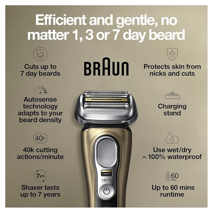 Braun Series 9 Pro 9419s Electric Shaver for Men Wet &amp Dry Razor Shaving Kit with 4+1 Head with ProLift Trimmer