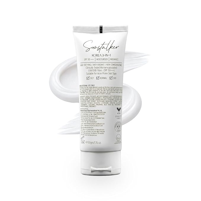 Korea 3-in-1 SPF 50+++ Moisturiser with Radiance Age-Defying Anti-Oxidant Non-Comedogenic 50gm/1.76 oz
