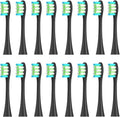 16pcs Replacement Brush HeadsCompatible for Oclean X/Pro/ Z1/ SE F1/one/ PW01/03/05/07/09 P5 Toothbrush(16 Black)