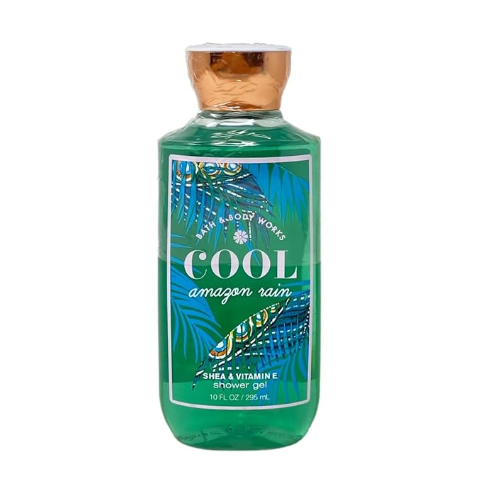 Bath &amp Body Works Cool Amazon Rain 2 Pack Shea &amp Vitamin E Shower Gel Bundle - 10 fl oz / 295 mL each