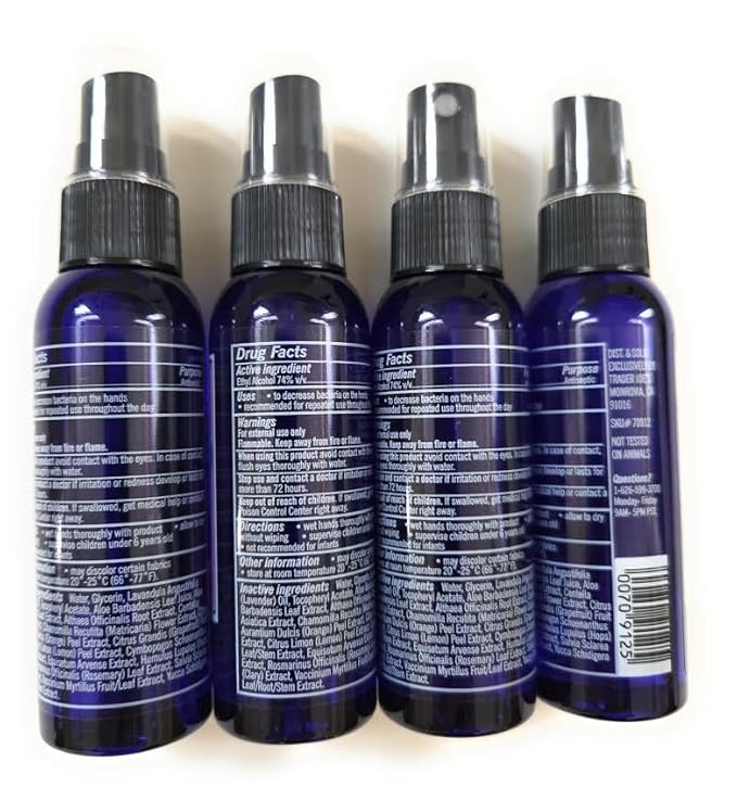 Trader Joe's Lavender Hand Sanitizer Spray Bottle Set (4 Pack)
