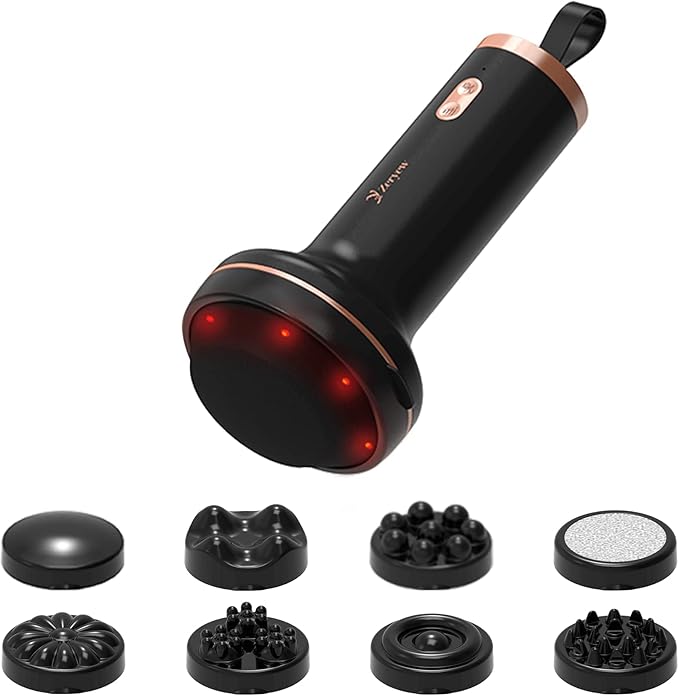 Handheld Cellulite Massager Body Sculpting Machine Rechargeable &amp Cordless Stomach Fat Massager With 8 Massage Heads 2 Mesh Covers Massage Abdominal Belly Thighs Butt Neck for Women Men at Hom