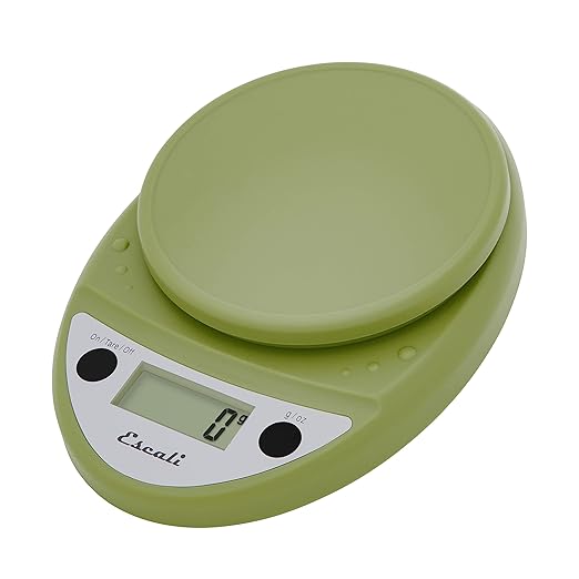 Escali Primo Digital Food Scale Multi-Functional Kitchen Scale and Baking Scale for Precise Weight Measuring and Portion Control 8.5 x 6 x 1.5 inches Tarragon Green