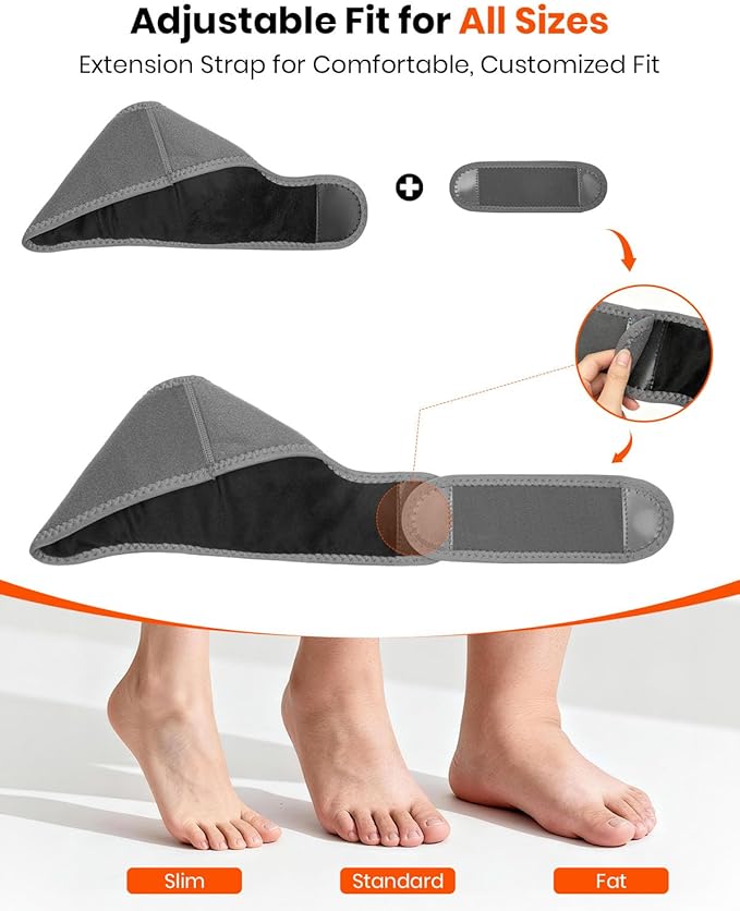 Foot Renew Massager for Neuropathy 3-in-1 Cordless &amp Portable Foot and Ankle Massager for Heel Arch &amp Ankle Relief 3-Level Vibration &amp Heat Ideal Gift Includes Extension Strap (Gray 2