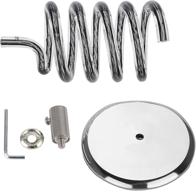 Table Hair Dryer Holder Spiral Blow Hair Dryer Holder with 304 Stainless Steel Base Stand Acrylic Hair Dryer Holder for Salon Home Desktop Mount