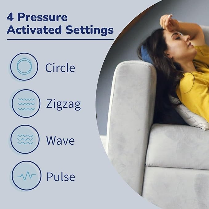 Mymassagepillow- Pressure Activated Massage Pillow for Back Neck Feet &amp More - Stylish &amp Durable Neck and Back Massager &amp Sciatica Pillow - 13in x 13in - Machine Washable Cover (Navy De