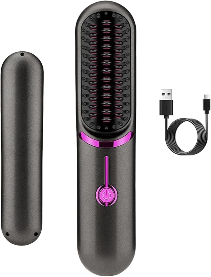 Hair Straightener Fast Heating Cordless Curling Comb for Travel Straightener Portable Anti-Frizz Styling Straightener for Salon Home Barbershop